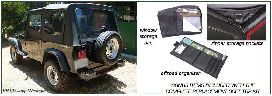 1988-95 Jeep Wrangler Convertible Tops and Convertible Top Parts