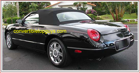 MoreThanTops Black Canvas Soft Top With Heated Glass Window For Ford Thunderbird 2000-2005